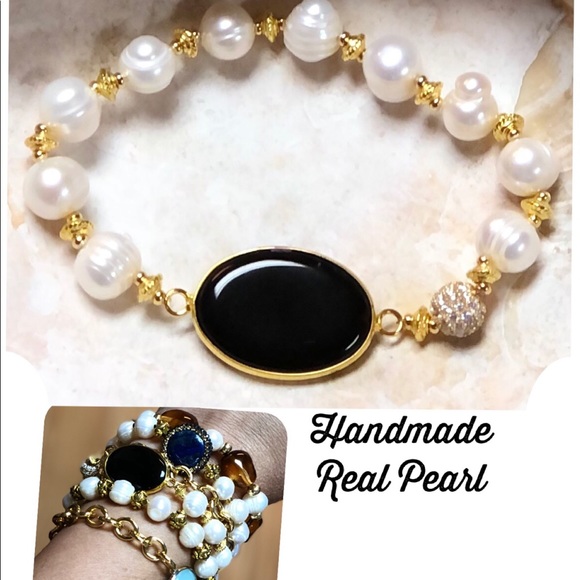 Real Pearl Gold Plated - Picture 1 of 3